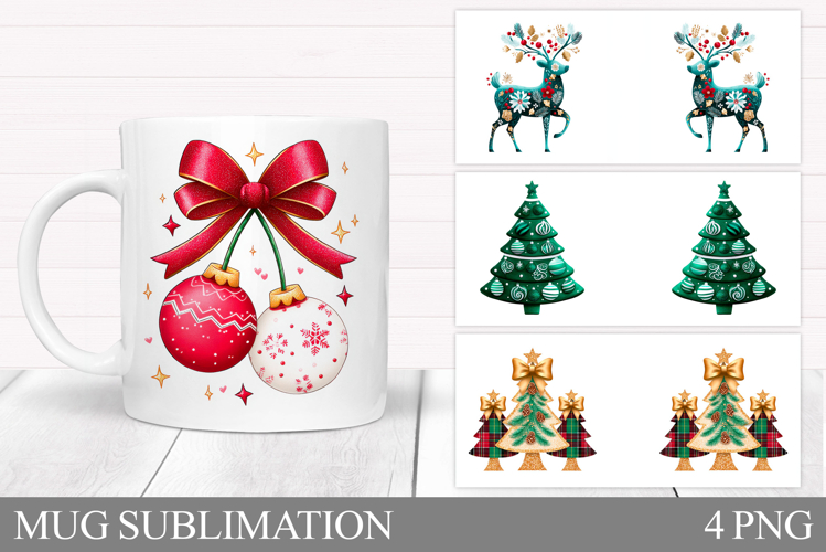 Christmas Mug Wrap Design. Christmas Mug Sublimation