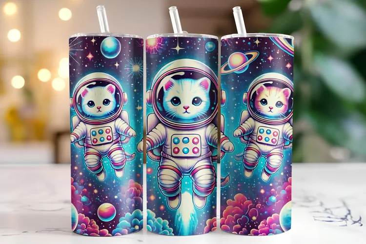 Space Cats Tumbler Wrap | Sublimation | Tumblers