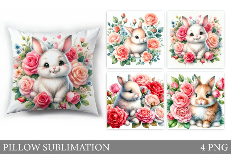 Cute Bunny Sublimation. Cute Bunny Pillow Sublimation