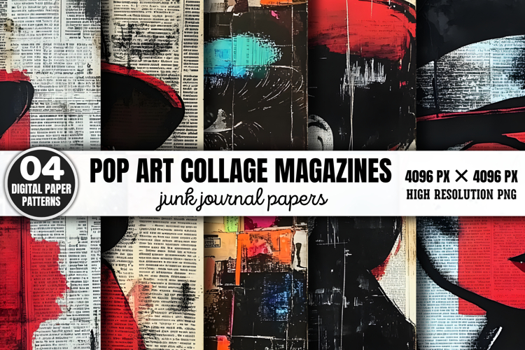 Pop Art Collage Magazines Journal Paper PNG example image 1