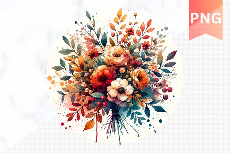 Autumn Botanical Sublimation - Clipart PNG Design