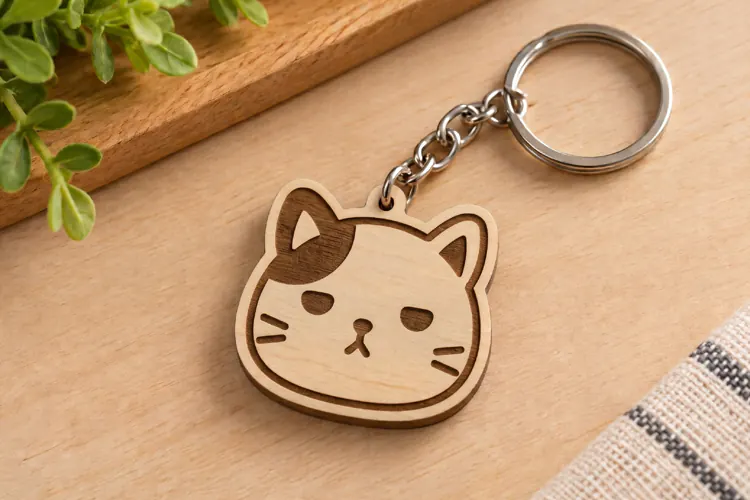 Cute Cat Keychain Lasercut - Laser Cut File