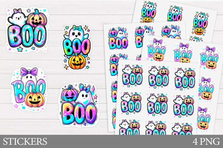 Boo Sticker Printable. Halloween Sticker Design