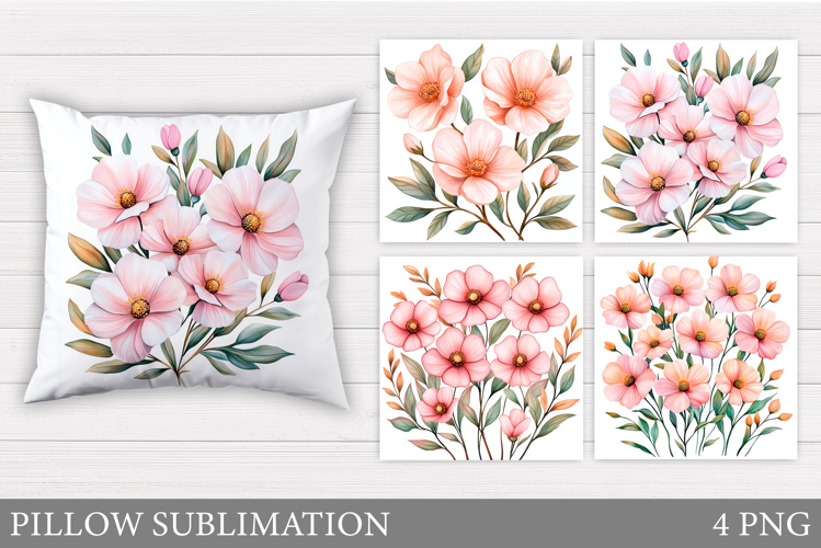 Flowers Pillow Sublimation. Floral Pillow Sublimation