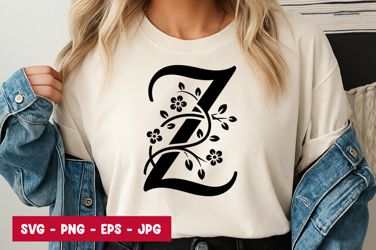 Floral Alphabet Svg Image 4