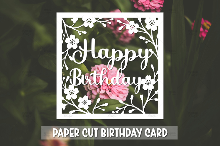 Happy Birthday Greeting card SVG,Paper cut SVG Birthday Card