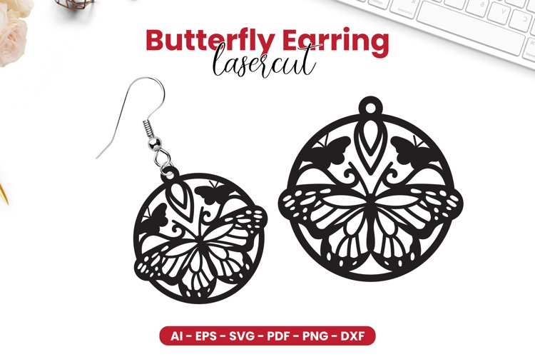 Butterfly Earring Svg Image 8