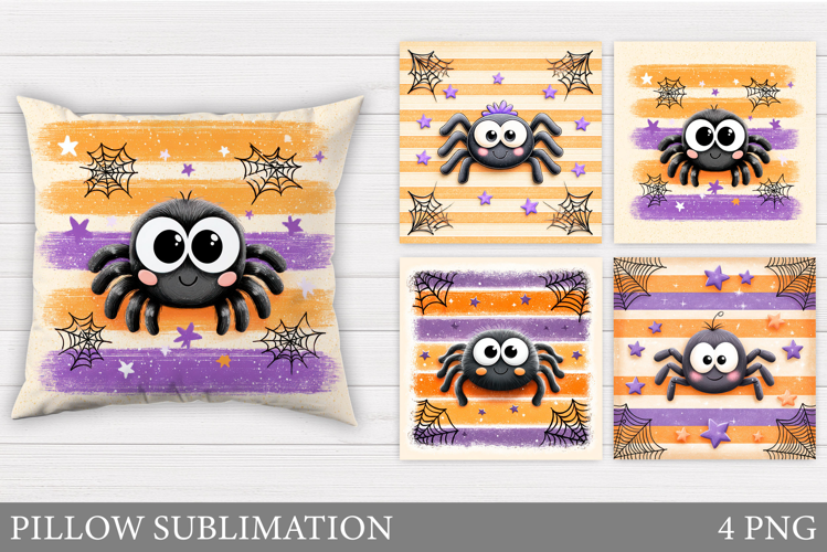Cute Spider Pillow Design. Cute Halloween Sublimation