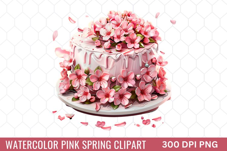 Watercolor Pink Spring Clipart