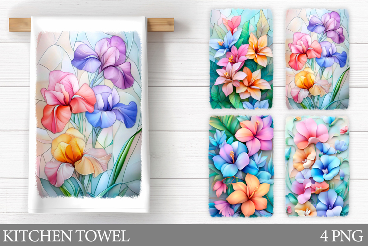 Flowers Kitchen Towel. Floral Kitchen Towel Design example image 1