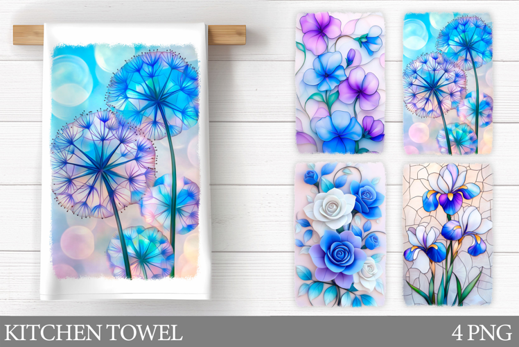 Flowers Kitchen Towel Design. Kitchen Towel Sublimation