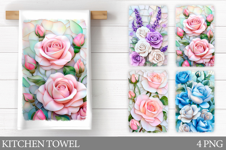 Roses Kitchen Towel. Flowers Kitchen Towel Design