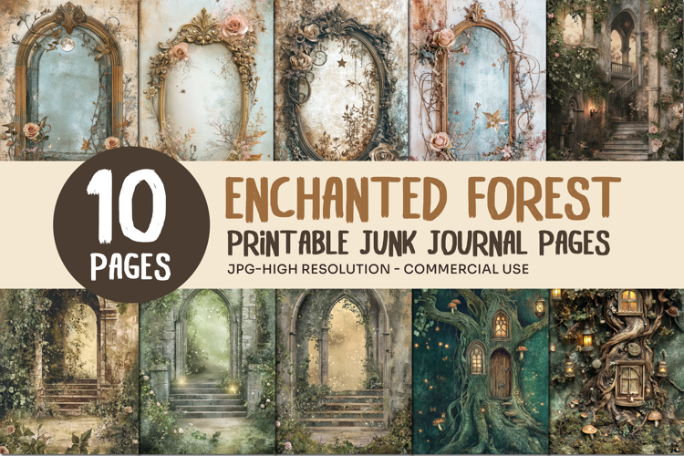 Enchanted Forest Junk Journal Pages