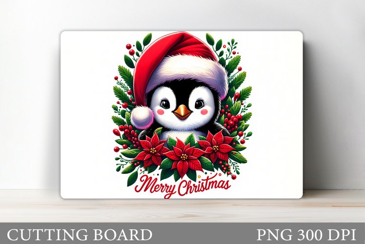 Cute Penguin Cutting Board. Christmas Cutting Board Design example image 1
