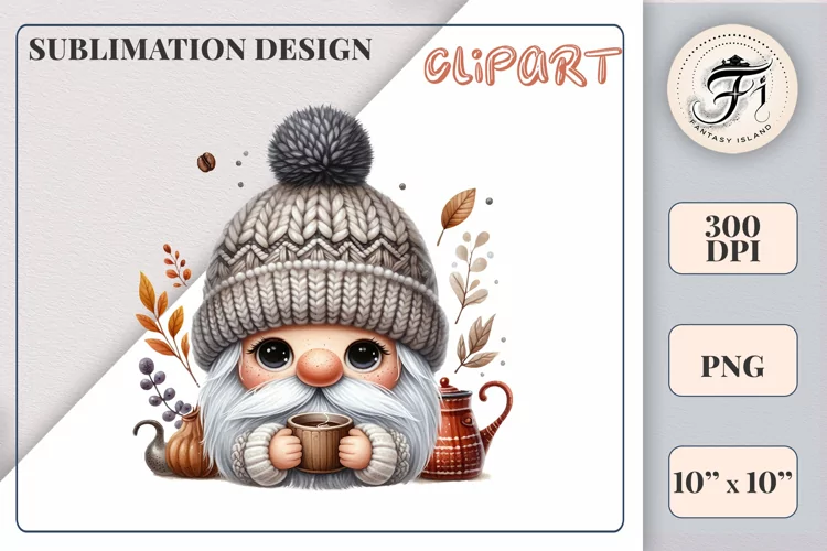Cute Gnome | Sublimation Design | Png | Watercolor Clipart