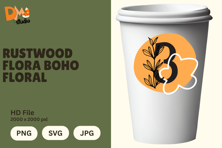 Rustwood Flora Boho Floral Monogram