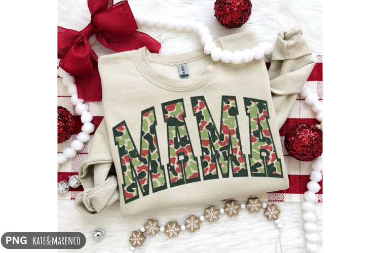Mama Camo Christmas PNG | Camouflage Mom Christmas PNG