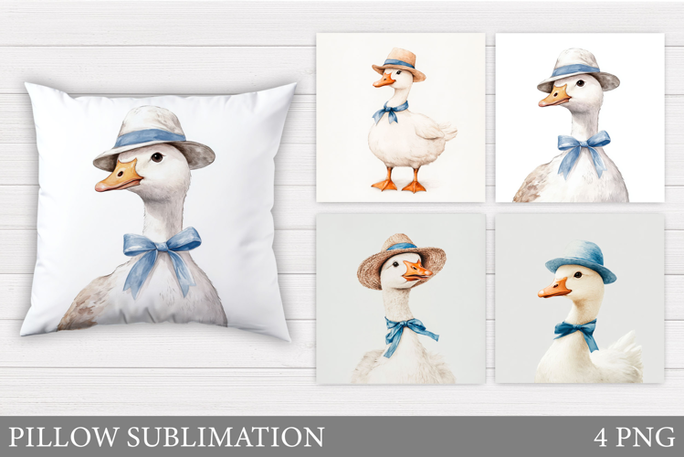 Cute Goose Sublimation. Funny Goose Pillow Design