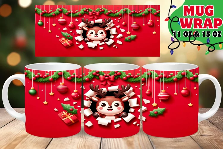 Holiday Hijinks 3D Mug Wrap 15oz Sublimation