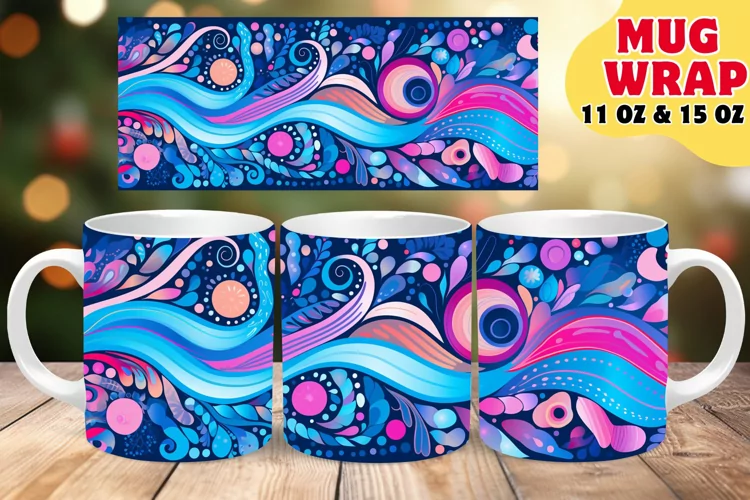 Expressive Hue Harmony: Sublimation Coffee Cup