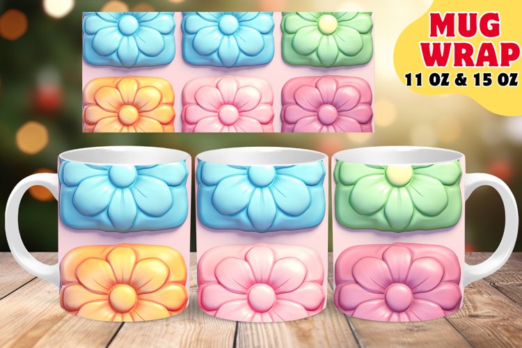 11oz   15oz Flower Power: 3D Inflated Puff Wraps