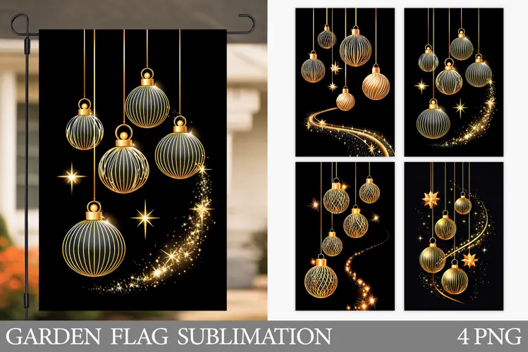 Christmas Garden Flag Design. Christmas Sublimation
