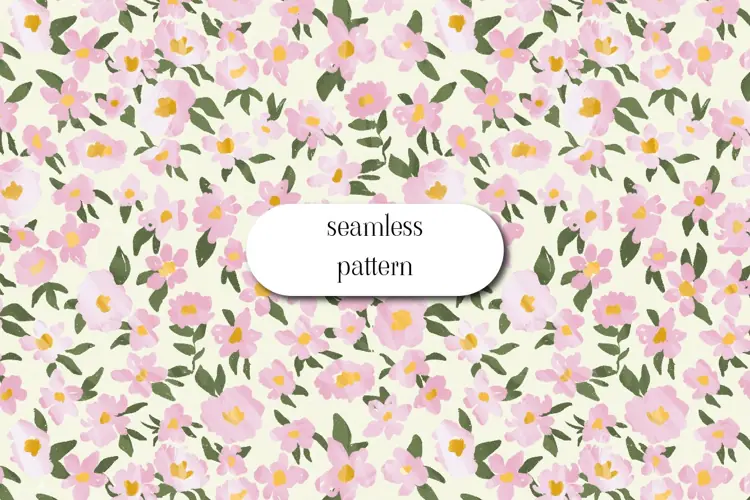 Cute minimalist seamless pattern with tiny flowers