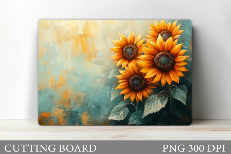 Sunflowers Cutting Board. Floral Cutting Board Design