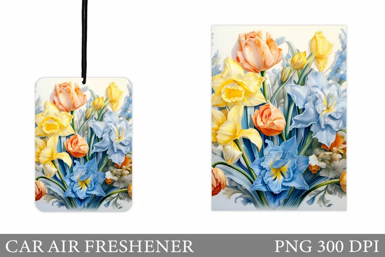 Flowers Car Air Freshener. Car Air Freshener Sublimation