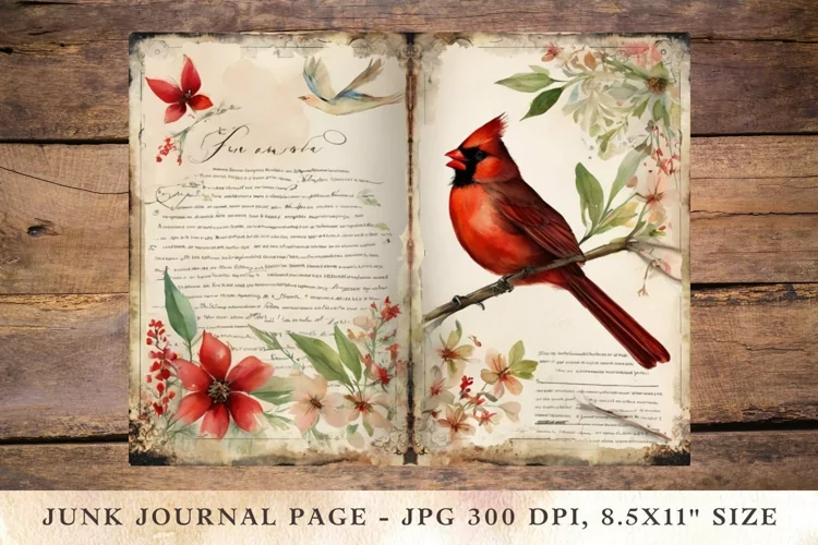Printable Junk Journal Pages bird 8