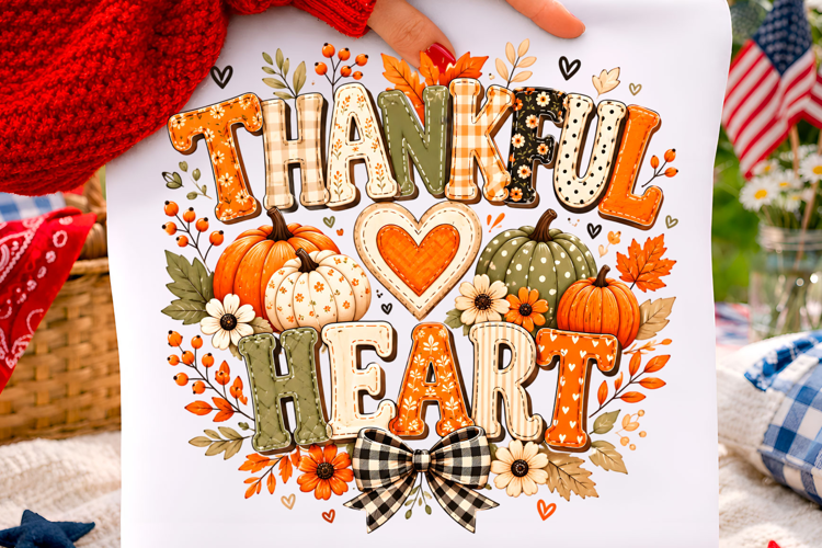 Thankful Heart Pumpkin Fall PNG
