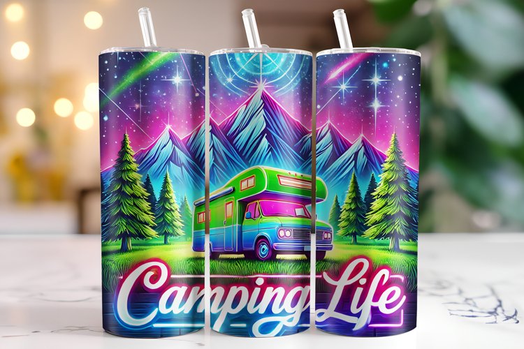 Camping Life Tumbler Wrap | Sublimation | Tumblers