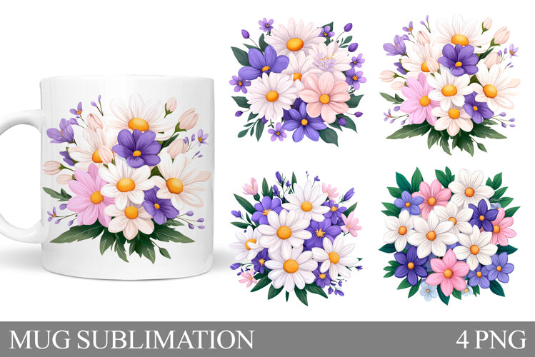 Flowers Mug Design. Flowers Sublimation example image 1