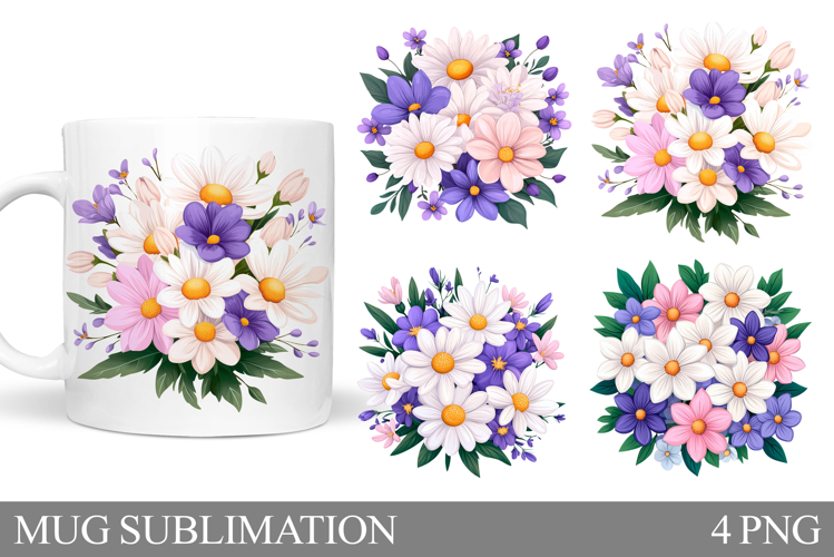 Flowers Mug Design. Flowers Sublimation