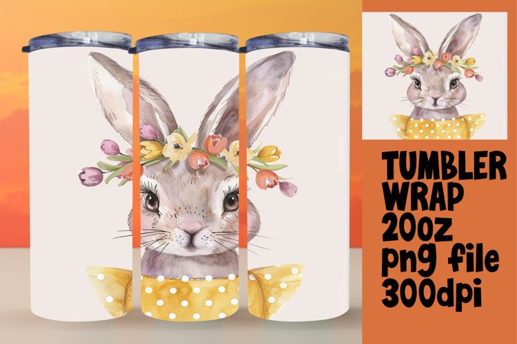 Charming Bunny in Bloom Tumbler Wrap 20oz