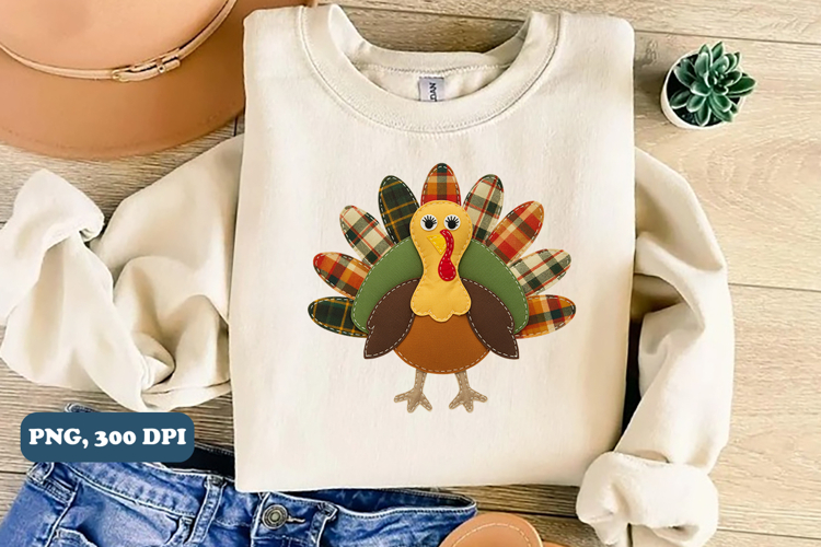 Thanksgiving Png Patchwork Turkey Png sublimation