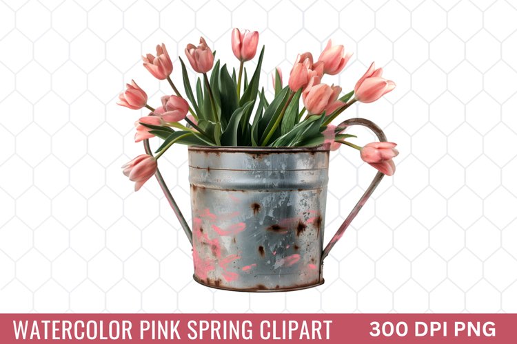 Watercolor Pink Spring Clipart