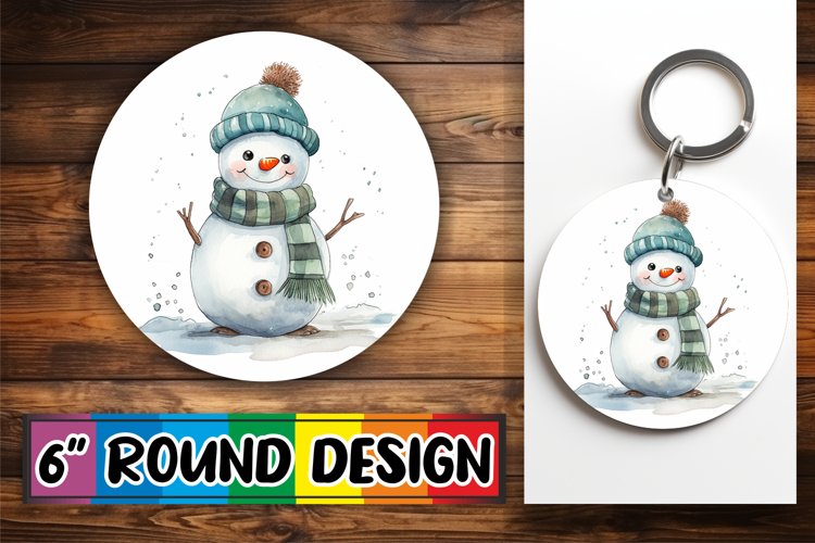 Winter Joy Snowman Circular Sublimation Patterns example image 1