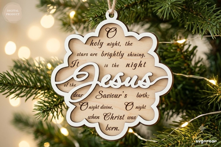 Jesus Snowflake Ornament Laser Cut | Christmas | SVG