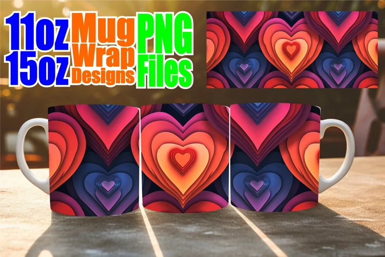 Love-Infused Mug Pattern - Sublimation Elegance