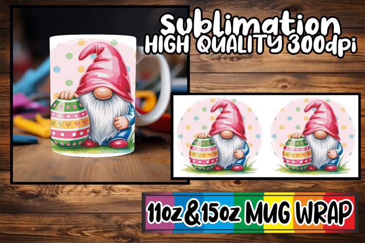 Bright beginnings 11oz 15oz sublimation wrap, Easter Gnomes example image 1
