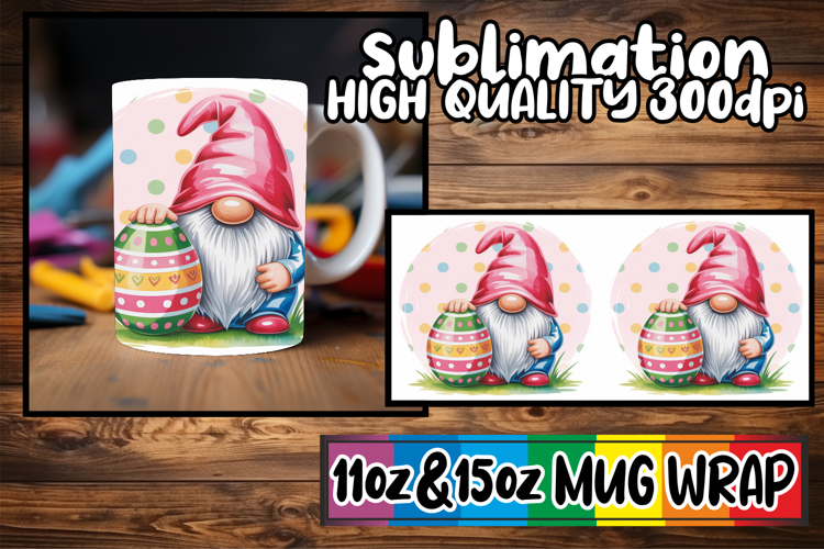 Bright beginnings 11oz 15oz sublimation wrap, Easter Gnomes