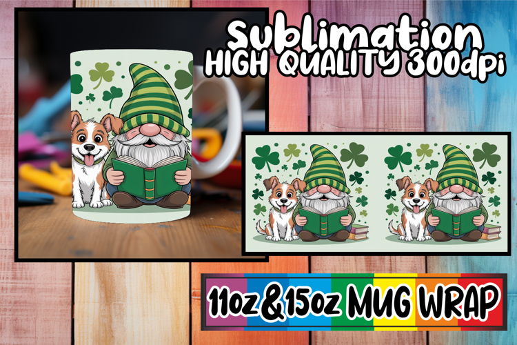 Enchanted days 11oz 15oz sublimation wrap, St Patricks