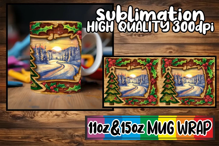 Happy journeys 11oz 15oz sublimation wrap, Christmas