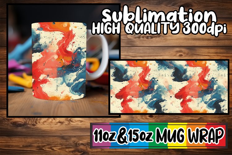 Spring Graffiti Pattern Sublimation Mug Wrap example image 1