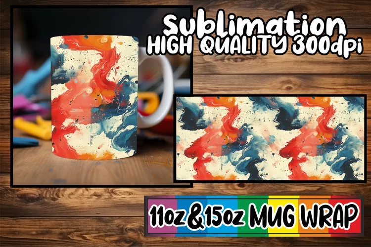 Spring Graffiti Pattern Sublimation Mug Wrap