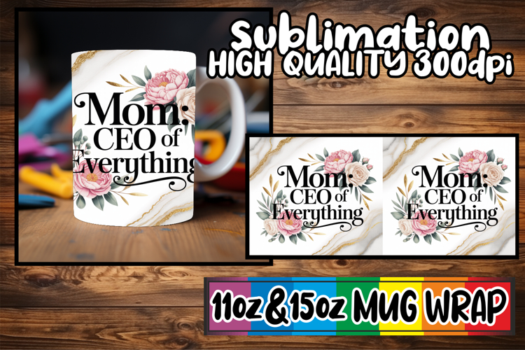 Sunny outlook 11oz 15oz mug wrap, Mothers Day