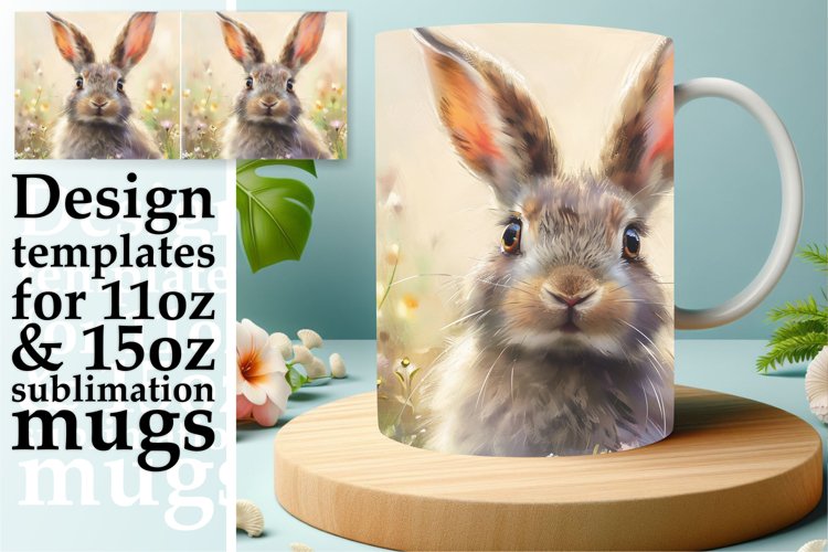 Easter Bunny Whimsy: Watercolor Mug Design