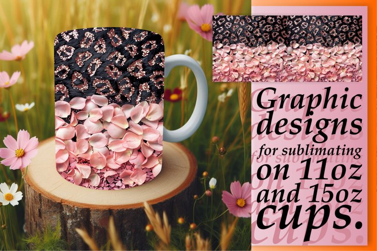 Sparkling Flower Leopard Mug Wrap example image 1