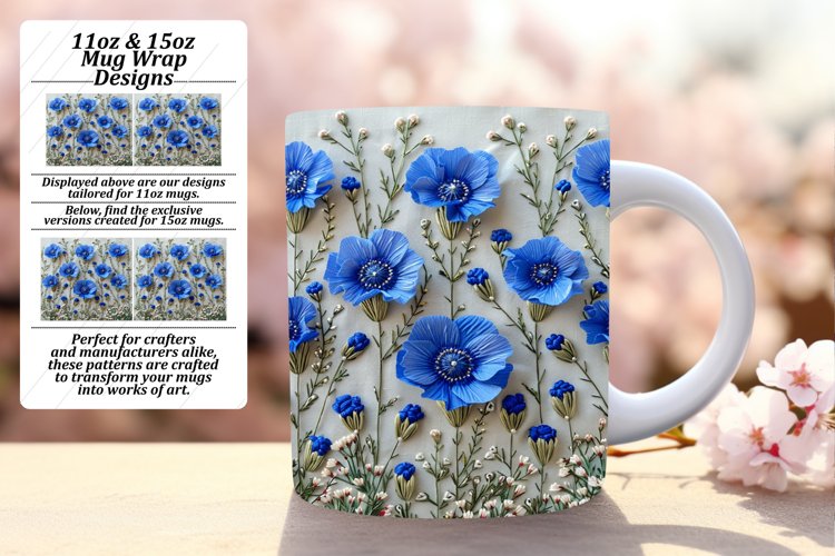 Vibrant Flower Pattern Mug Wrap - Spring Edition